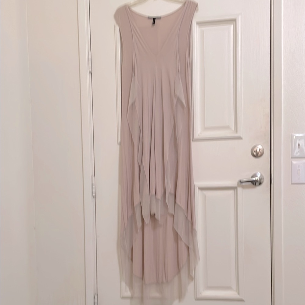 BCBG MaxiDress Vertical ruffles dusty pink Sz M